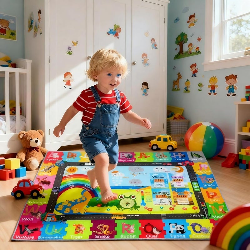 CLAILEIRS ABC Mats Rug 47×71 Inch, Kids Alphabet Mat, Non-Slip Educational Learning Rug, Washable Letter Carpet for Daycare & Home - Image 3
